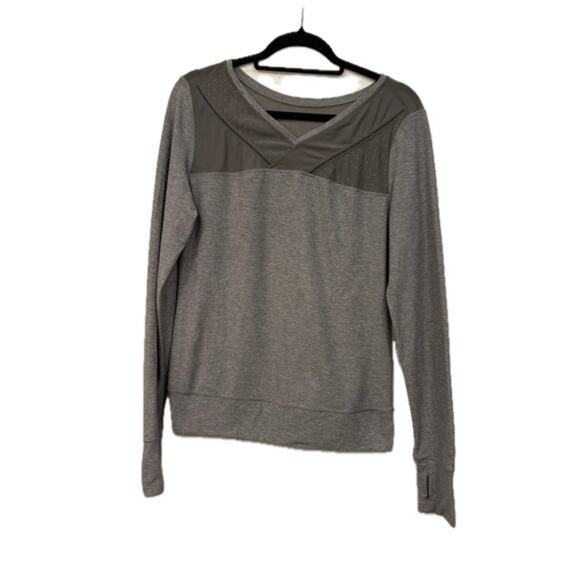 Lululemon Tops - Lululemon Long Sleeve V-Neck Top Size 8 Grey Mesh